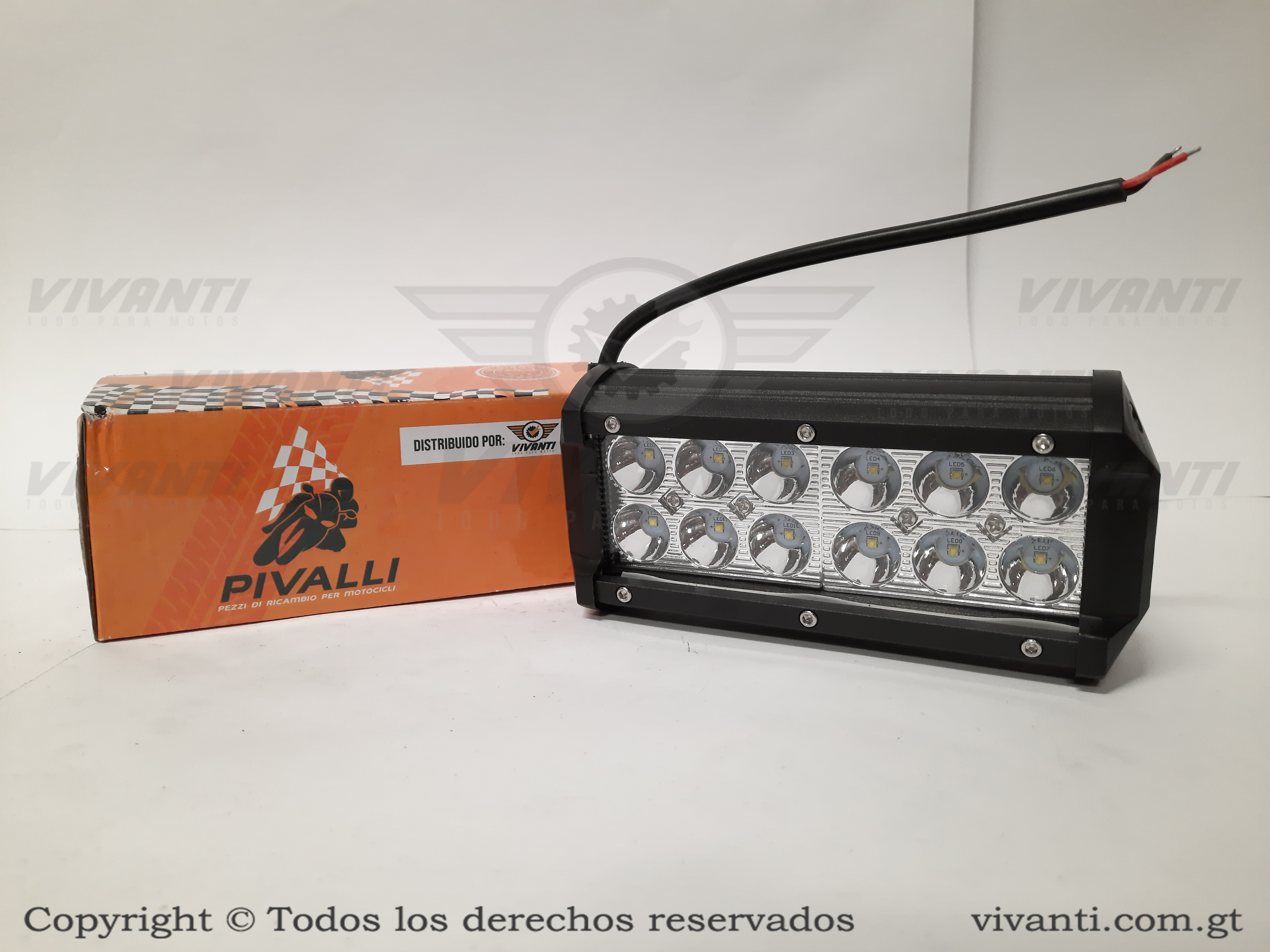 [LED-12]  Luz Led 12V-80V/36W Barra Doble Led De 12