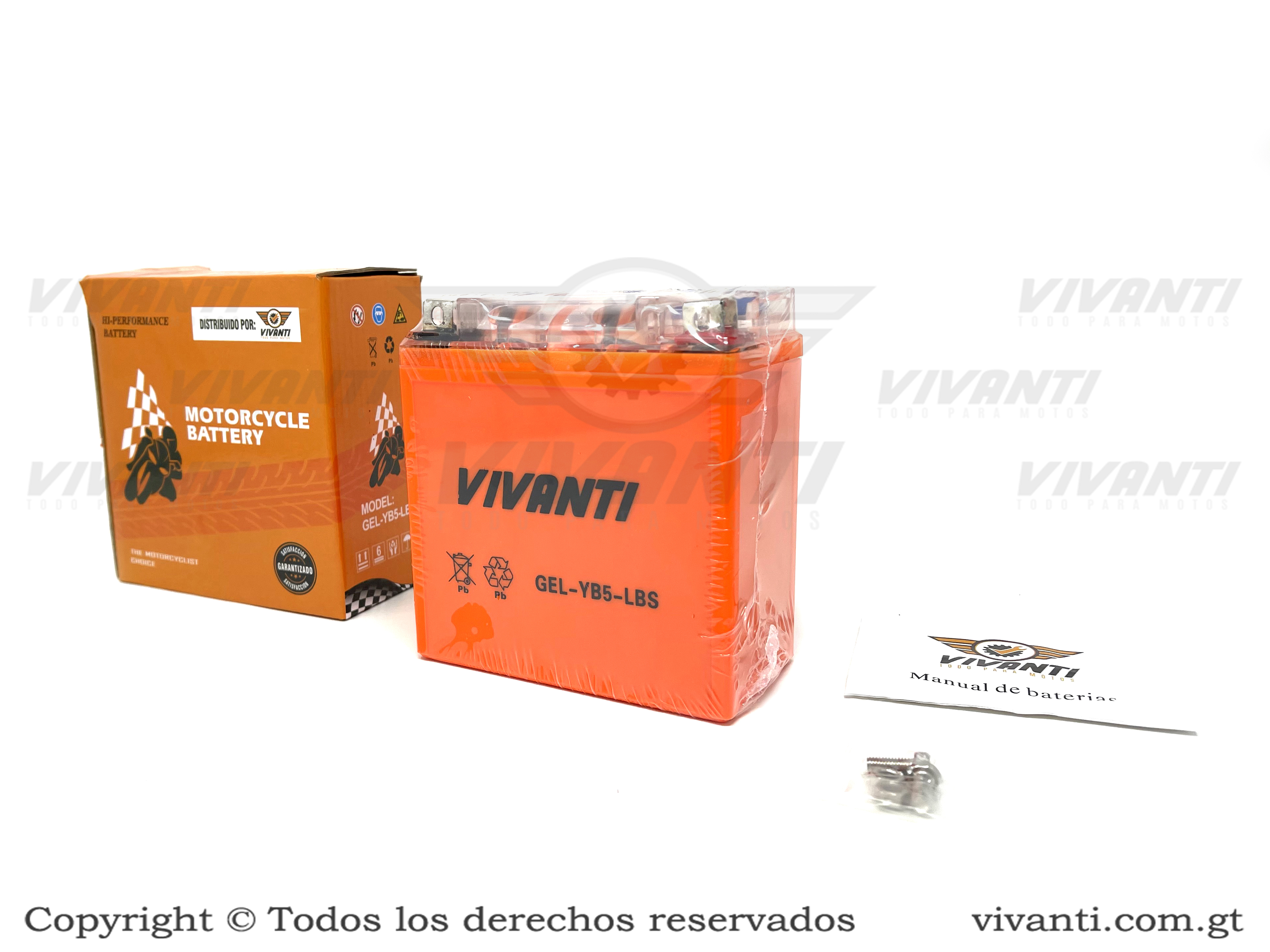Batería Gel YB5-LBS, T110 Crypton, YBR 125, BM100, Platino 125, XCD 125, Pulsar 125, Discover 135, Activ 110