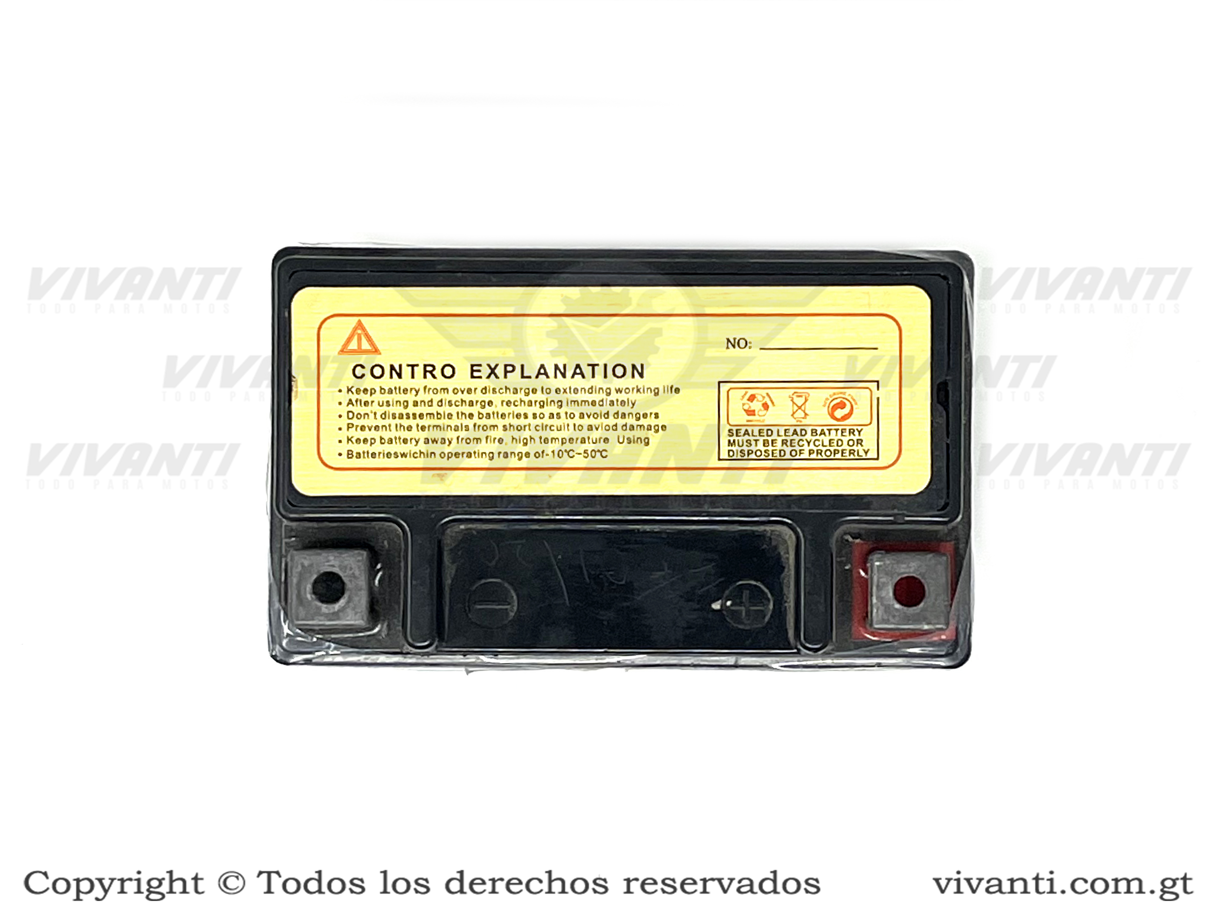 Batería Sellada Ytx7L-Bs,(Borner invertido) Elite, Tornado, XTZ250  DR200, AT110, FT115, Argenta 110 (Aplica a GN)