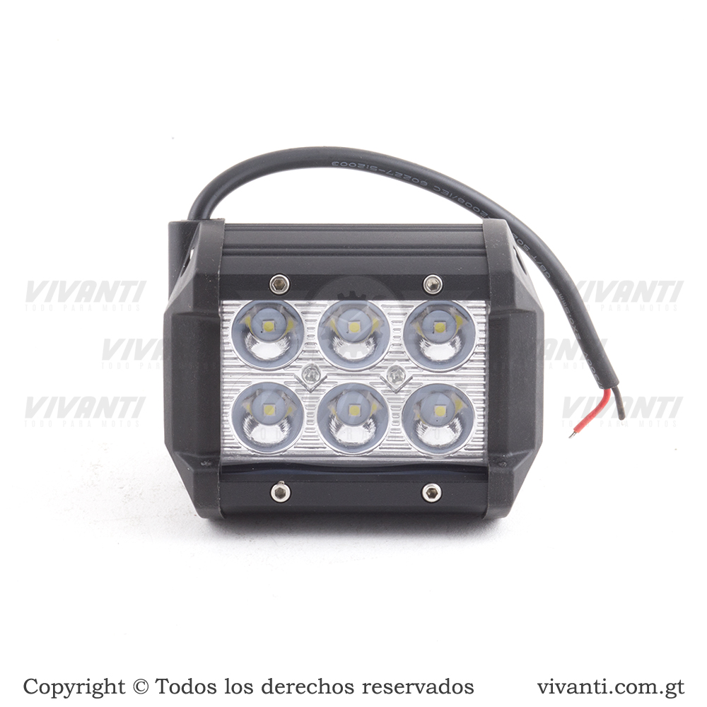Luz Led 12V-80V/36W Neblinera Cuadrada de 6 Led