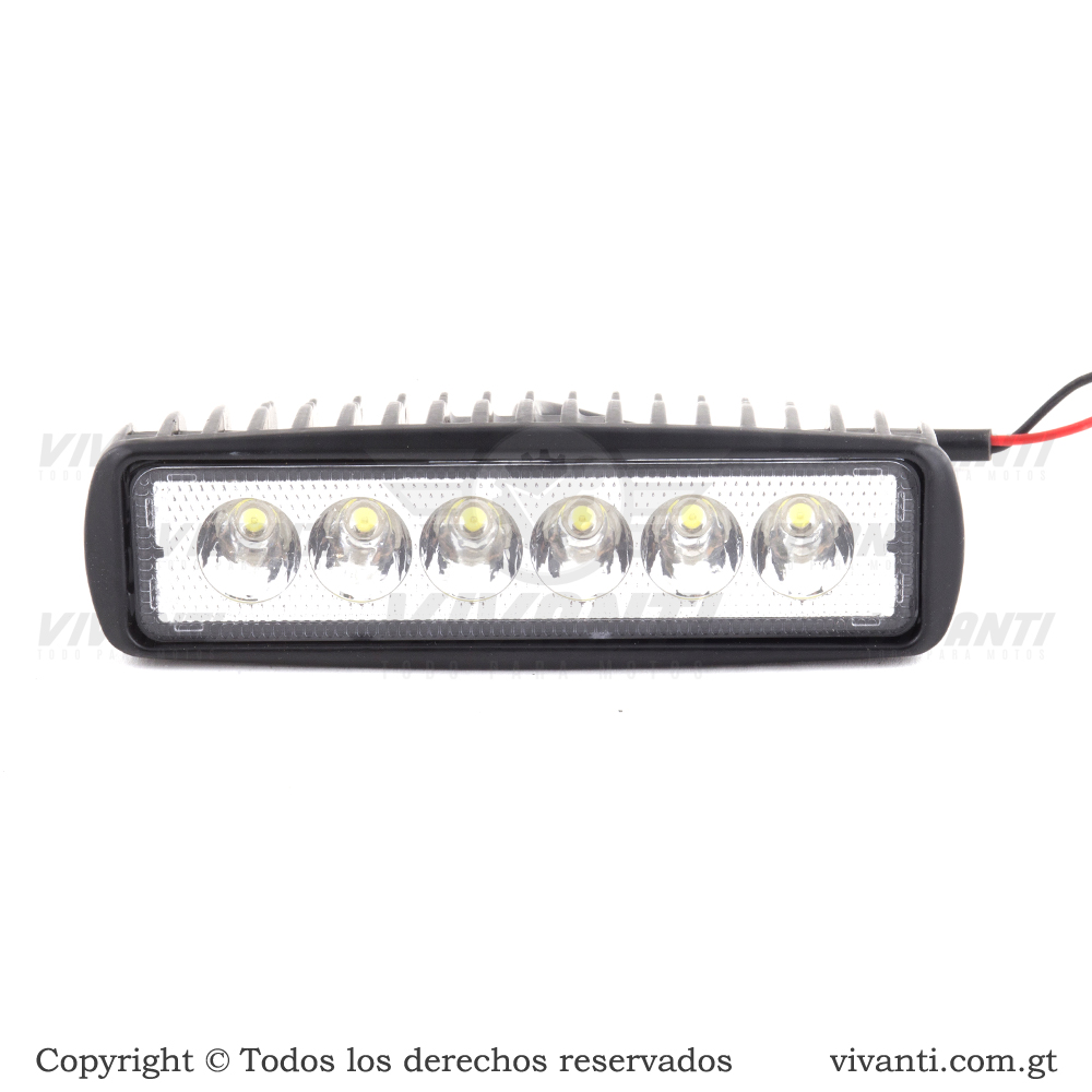 Luz Led 12V-80V/36W Barra 1 Fila 6 Con Base