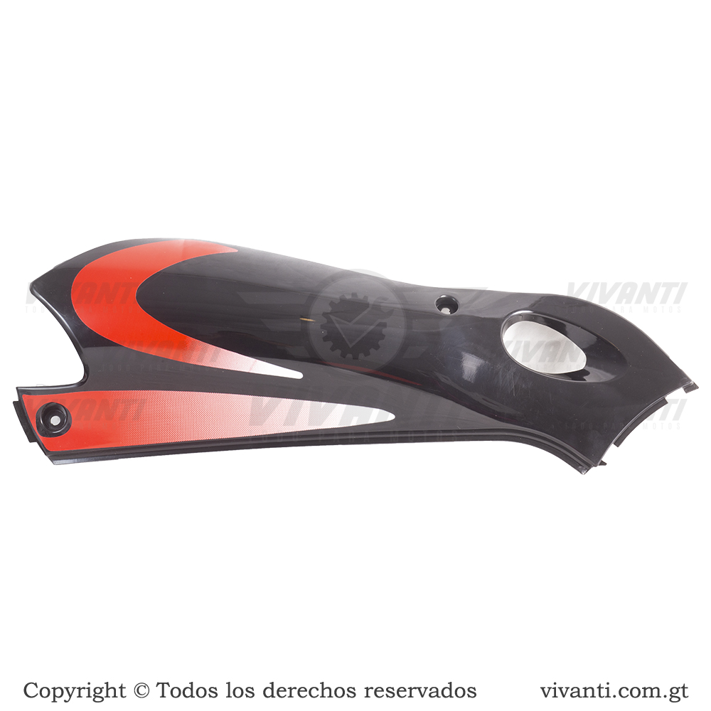 Tapaderas Laterales Dakar 150 (Negra Franjas Rojas)