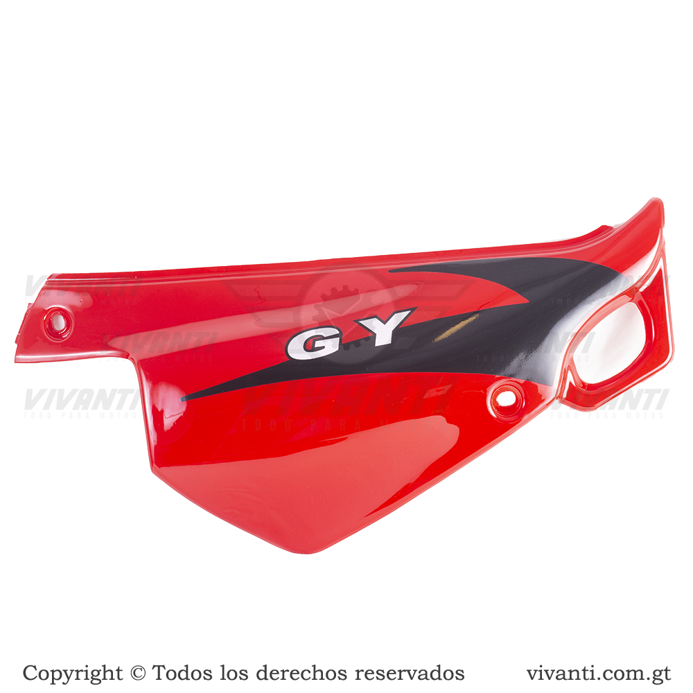 Tapaderas Laterales Traseras Dakar-200 (Roja Franja Negra)