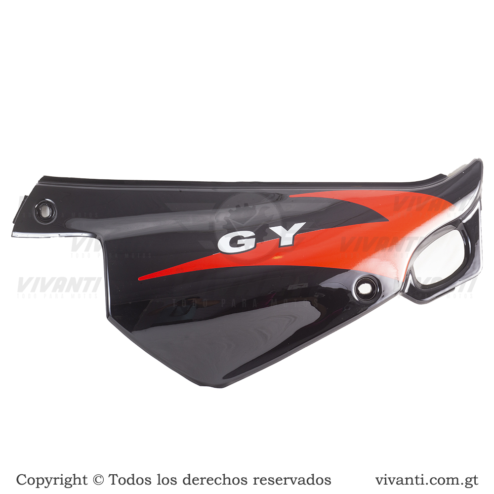 Tapaderas Laterales Traseras Dakar-200 (Negra Franja Roja)