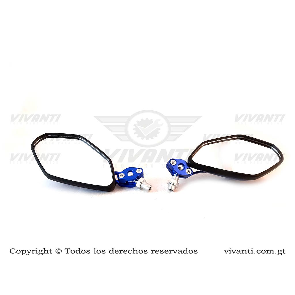 Retrovisor Universal  azul (Para Manecillas)