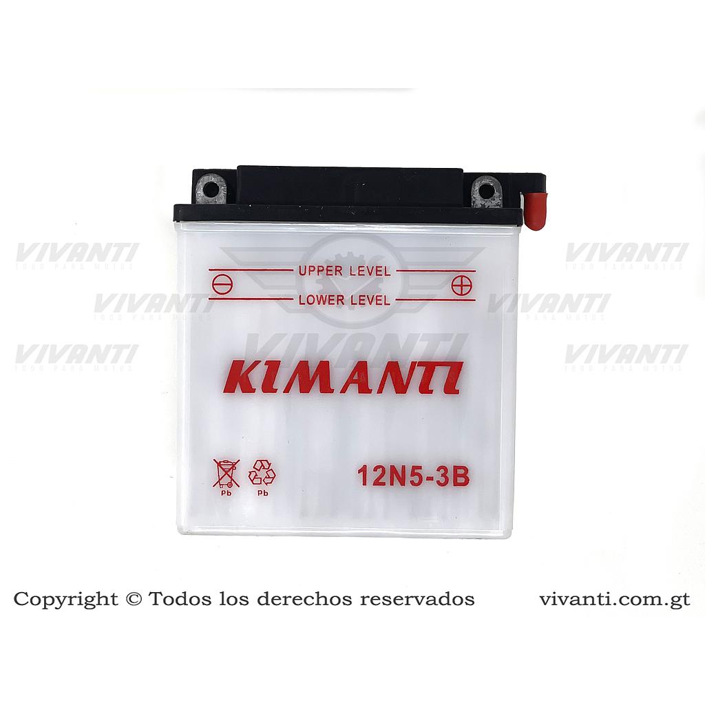 Batería Mantenimiento 12N5-3B, Semiautomáticas, Gixxer, YBR, Boxer, Platino 125, XCD 125, Pulsar 135, Discover 135, Xtz, Fz16, FT125