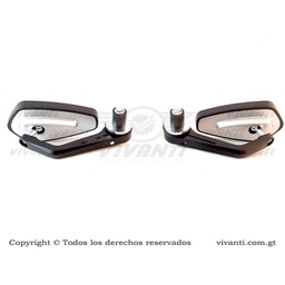 [192821] Retrovisores  Universal  Cromado Con Negro  (Para Tope)
