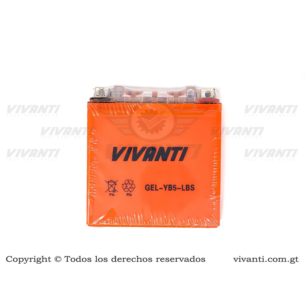 [192877] Batería Gel YB5-LBS, T110 Crypton, YBR 125, BM100, Platino 125, XCD 125, Pulsar 125, Discover 135, Activ 110